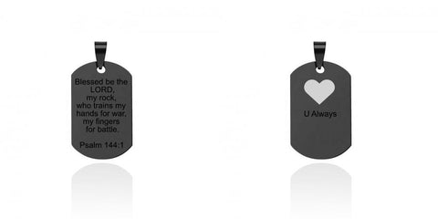 Black Dog Tag Necklace