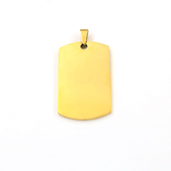 Gold Dog Tag Necklace