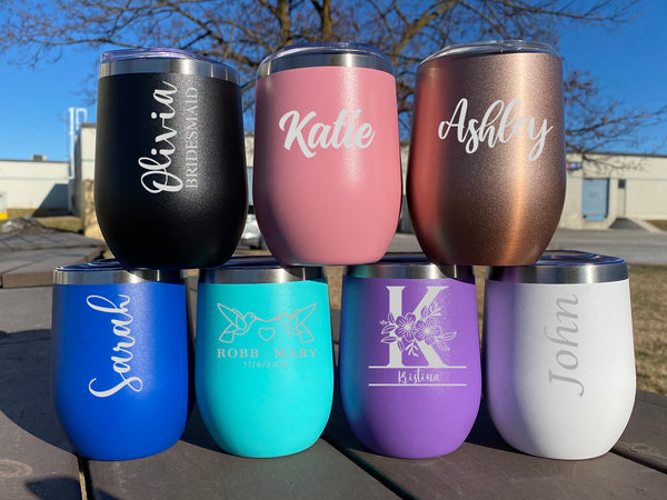 Rose Gold 12 Oz wine tumbler