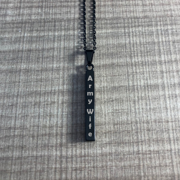 Black Vertical  Bar Necklace